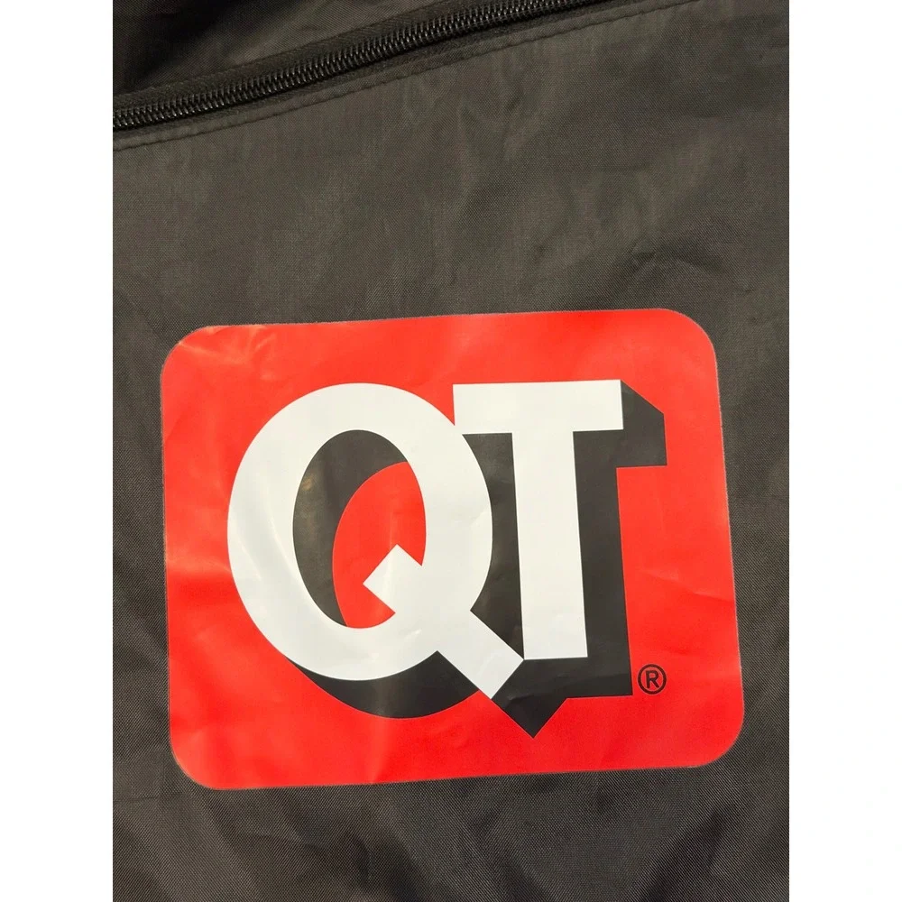 QuikTrip Drawstring Backpack Unisex OS Black QT Logo Recycled Cinch Bag Zipper